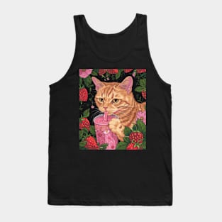 Cat Strawberry Cuddles Tank Top